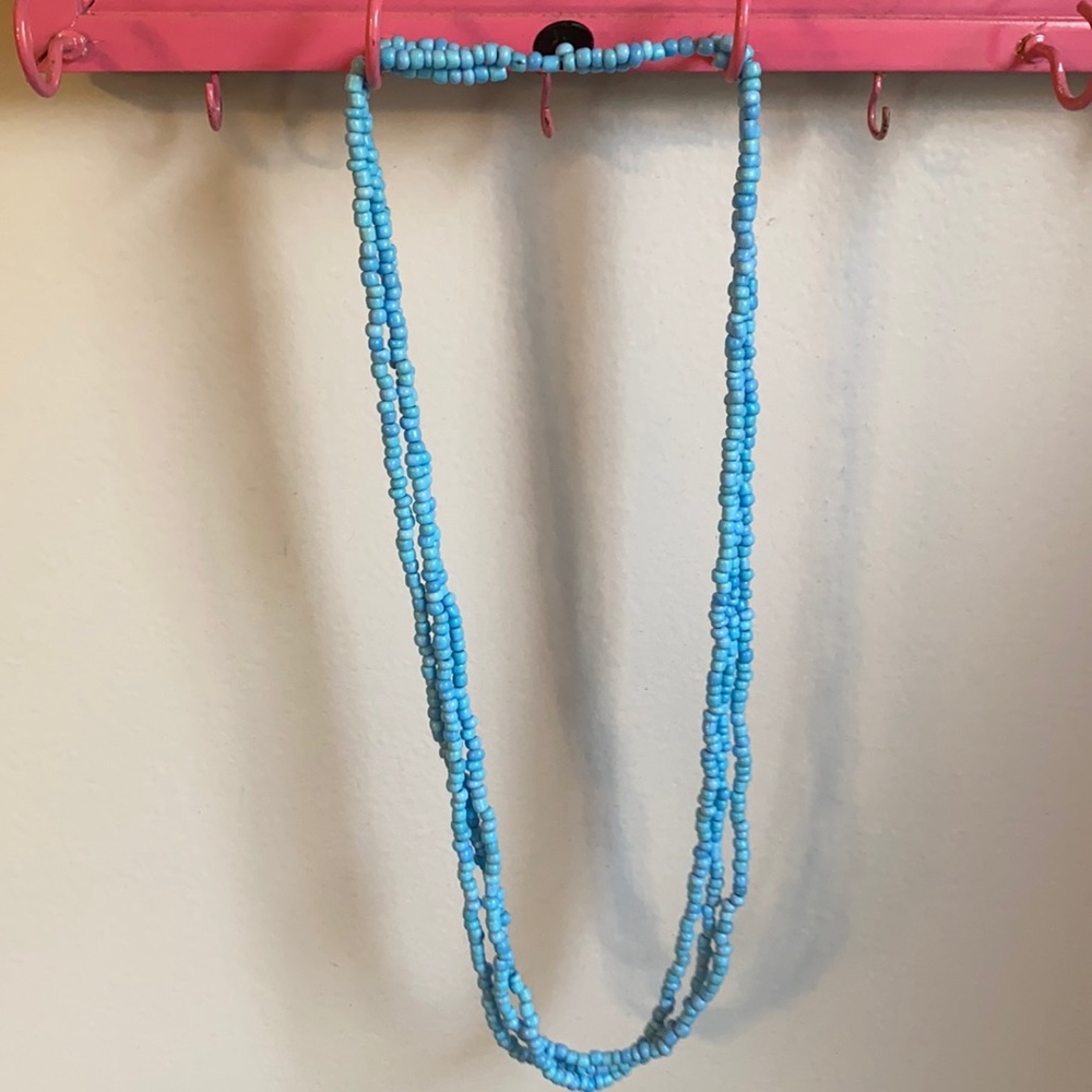 Blue beaded necklace